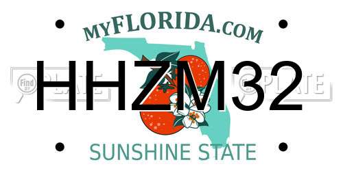 HHZM32 Florida License Plate