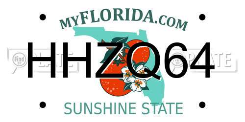 HHZQ64 Florida License Plate