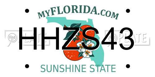 HHZS43 Florida License Plate
