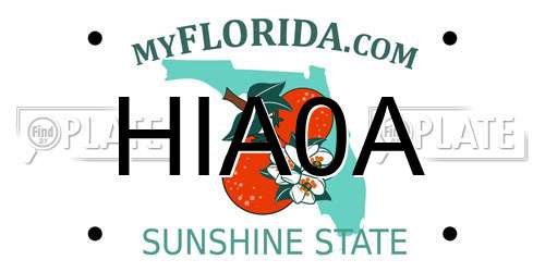 HIA0A Florida License Plate