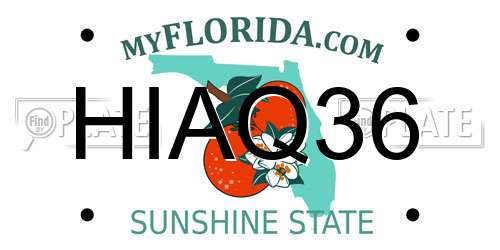 HIAQ36 Florida License Plate