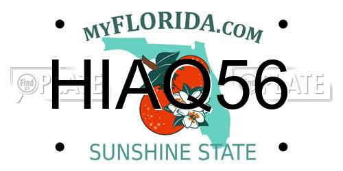 HIAQ56 Florida License Plate