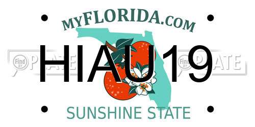 HIAU19 Florida License Plate