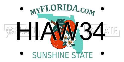 HIAW34 Florida License Plate