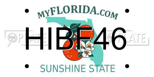 HIBF46 Florida License Plate
