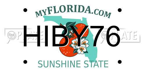 HIBY76 Florida License Plate