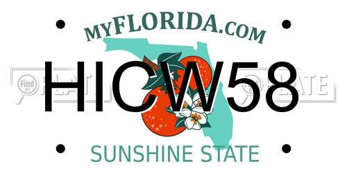 HICW58 Florida License Plate