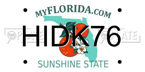 HIDK76 Florida License Plate