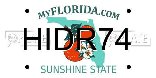 HIDR74 Florida License Plate