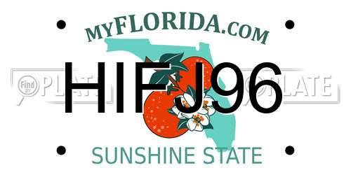 HIFJ96 Florida License Plate