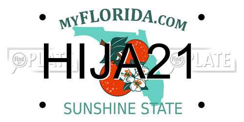HIJA21 Florida License Plate