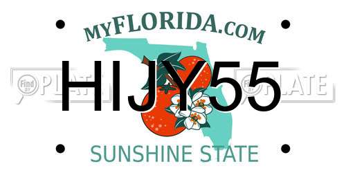 HIJY55 Florida License Plate