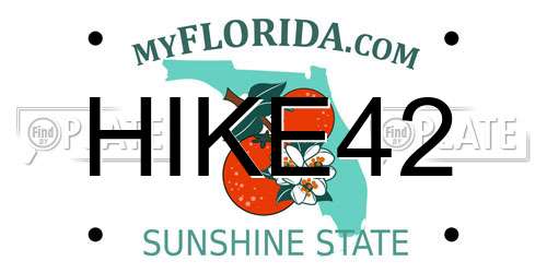 HIKE42 Florida License Plate