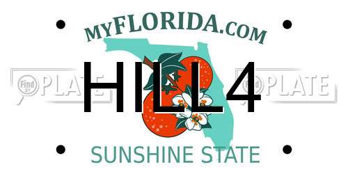 HILL4 Florida License Plate