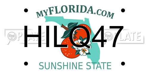 HILQ47 Florida License Plate