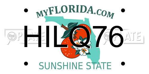 HILQ76 Florida License Plate