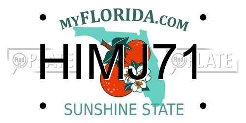 HIMJ71 Florida License Plate