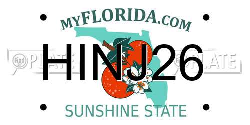 HINJ26 Florida License Plate