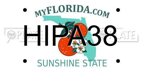 HIPA38 Florida License Plate