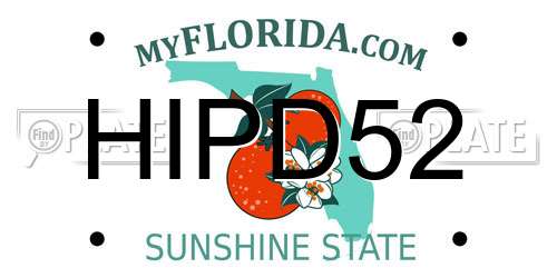 HIPD52 Florida License Plate