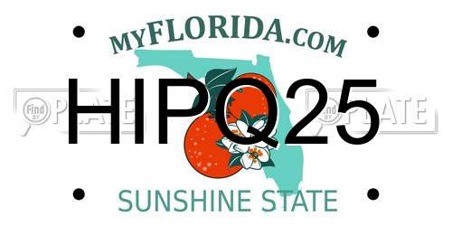 HIPQ25 Florida License Plate