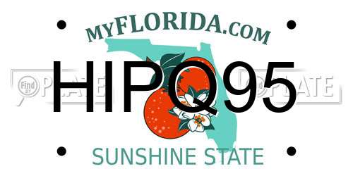 HIPQ95 Florida License Plate