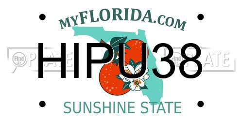 HIPU38 Florida License Plate