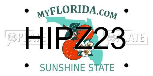 HIPZ23 Florida License Plate