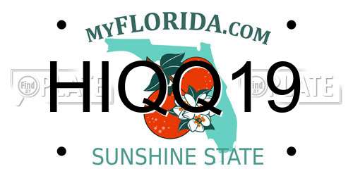 HIQQ19 Florida License Plate