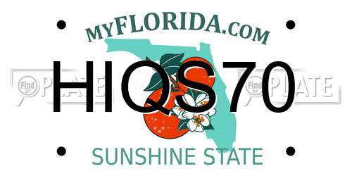HIQS70 Florida License Plate