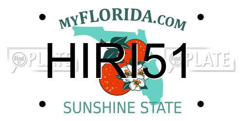 HIRI51 Florida License Plate