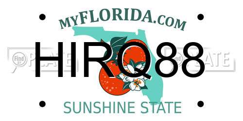 HIRQ88 Florida License Plate