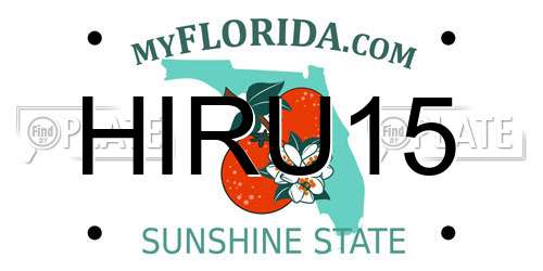 HIRU15 Florida License Plate