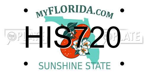 HIS720 Florida License Plate