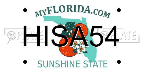 HISA54 Florida License Plate
