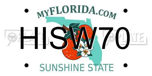 HISW70 Florida License Plate