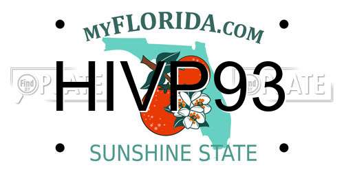 HIVP93 Florida License Plate