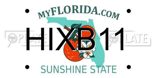HIXB11 Florida License Plate