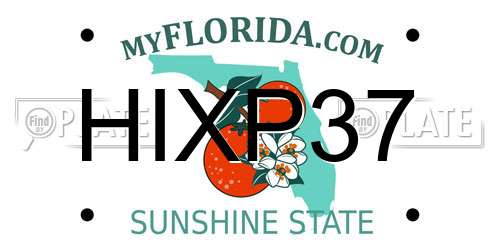 HIXP37 Florida License Plate