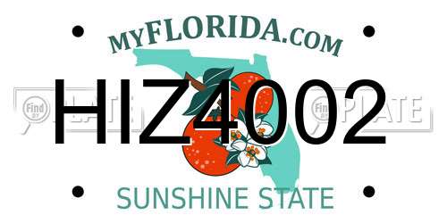 HIZ4002 Florida License Plate