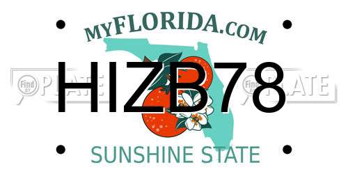HIZB78 Florida License Plate