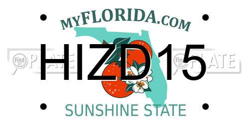 HIZD15 Florida License Plate