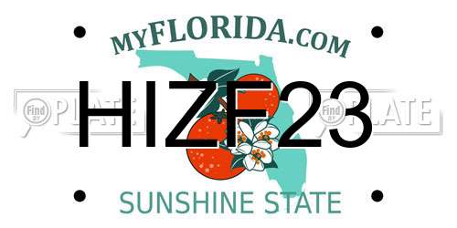 HIZF23 Florida License Plate