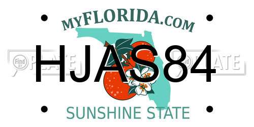 HJAS84 Florida License Plate
