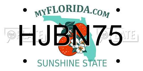 HJBN75 Florida License Plate