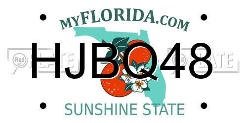 HJBQ48 Florida License Plate