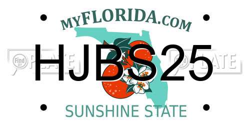 HJBS25 Florida License Plate