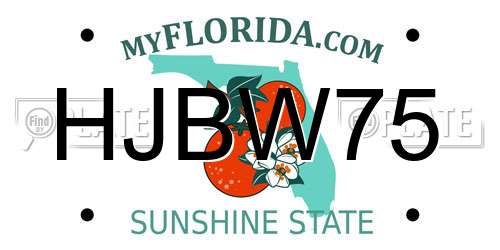 HJBW75 Florida License Plate