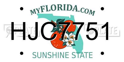HJC7751 Florida License Plate