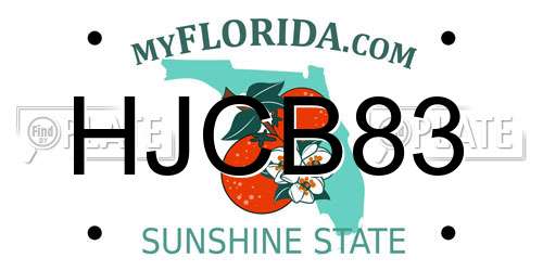 HJCB83 Florida License Plate